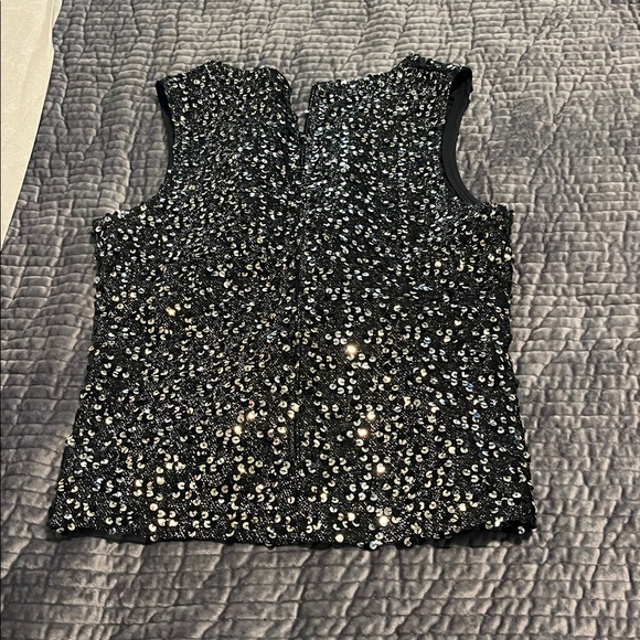 Vintage Sequin Sleeveless Black Top - Picture 3 of 3
